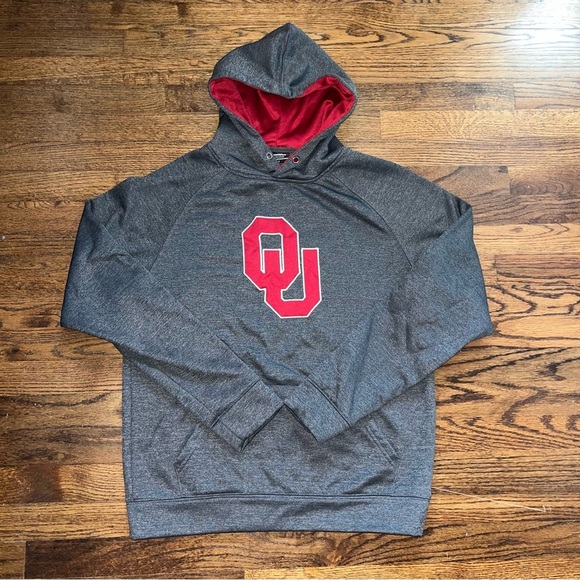 Oklahoma University Sooners Colosseum Sweatshirt Hoodie Men Medium Gray Pullover - Picture 1 of 6